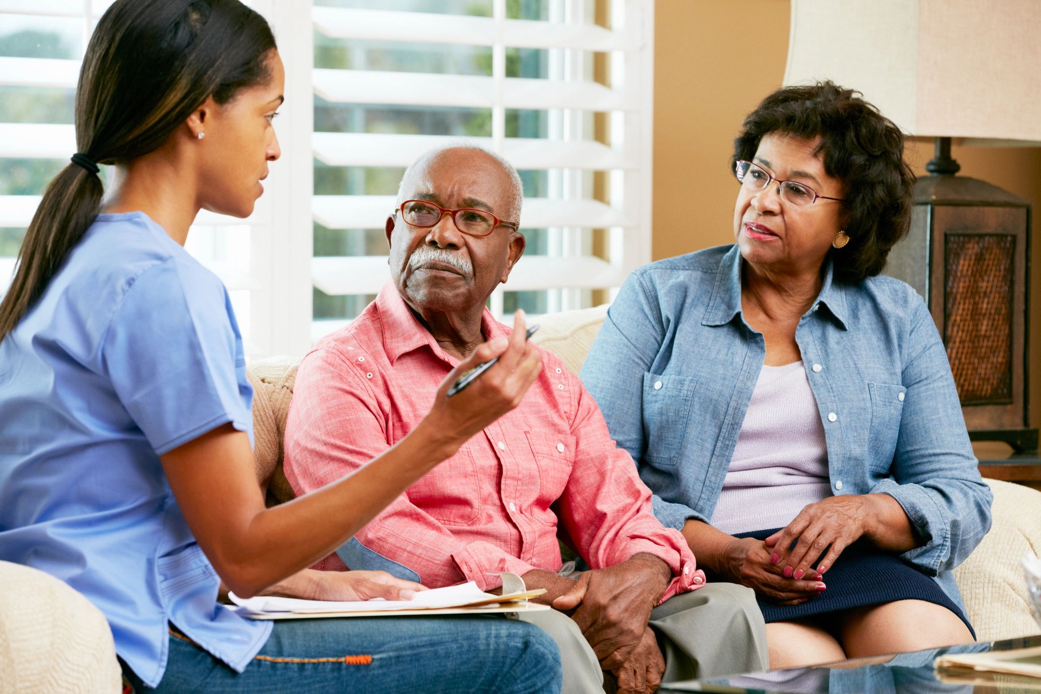 Senior man with advocate